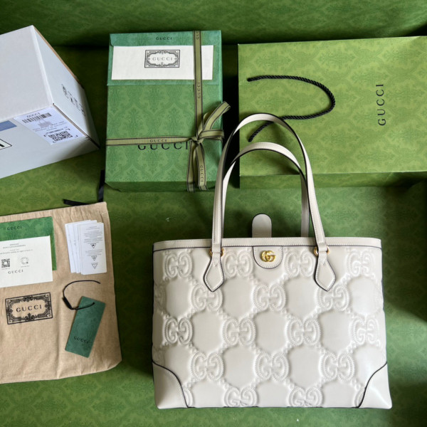 G*u*i gg matelassé leather medium tote