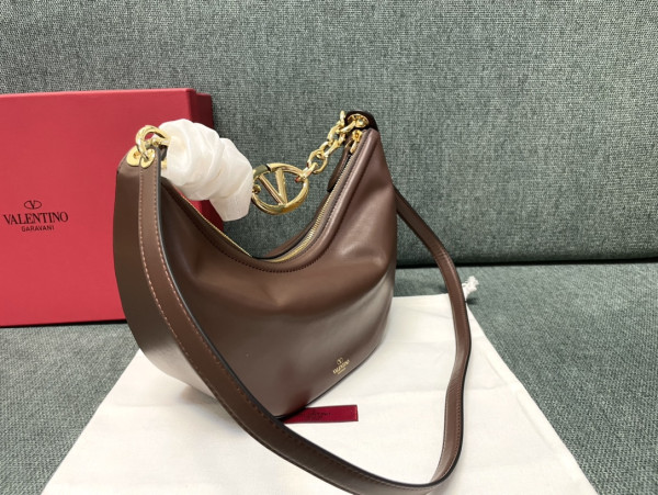 VALENTINO Small Vlogo Moon Hobo Bag - 29*23*11CM