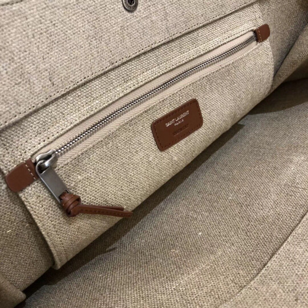 Y*L rive gauche tote bag in printed linen and leather