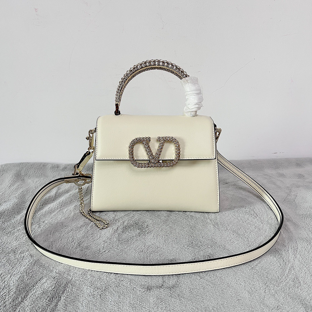 VALENTINO SMALL VSLING GRAINY CALFSKIN HANDBAG